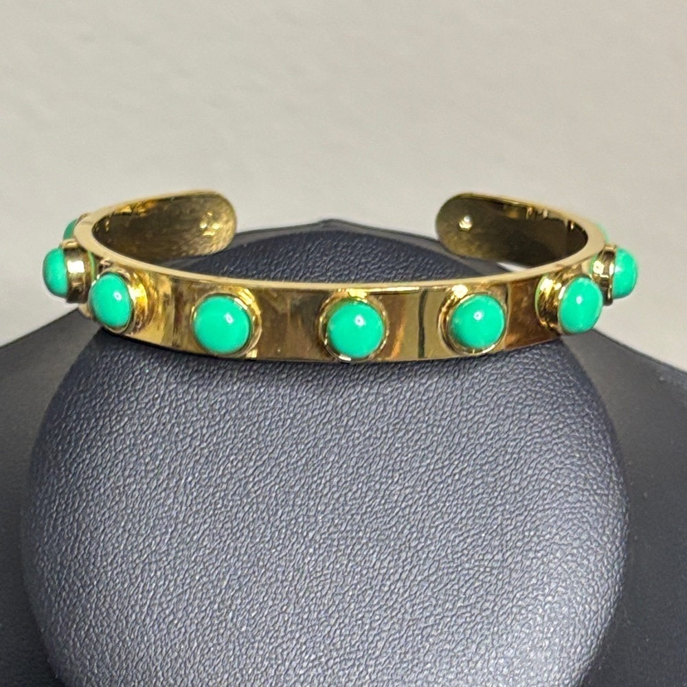 Kate Spade New York Modern Classic Green Tag Along Cuff Bracelet